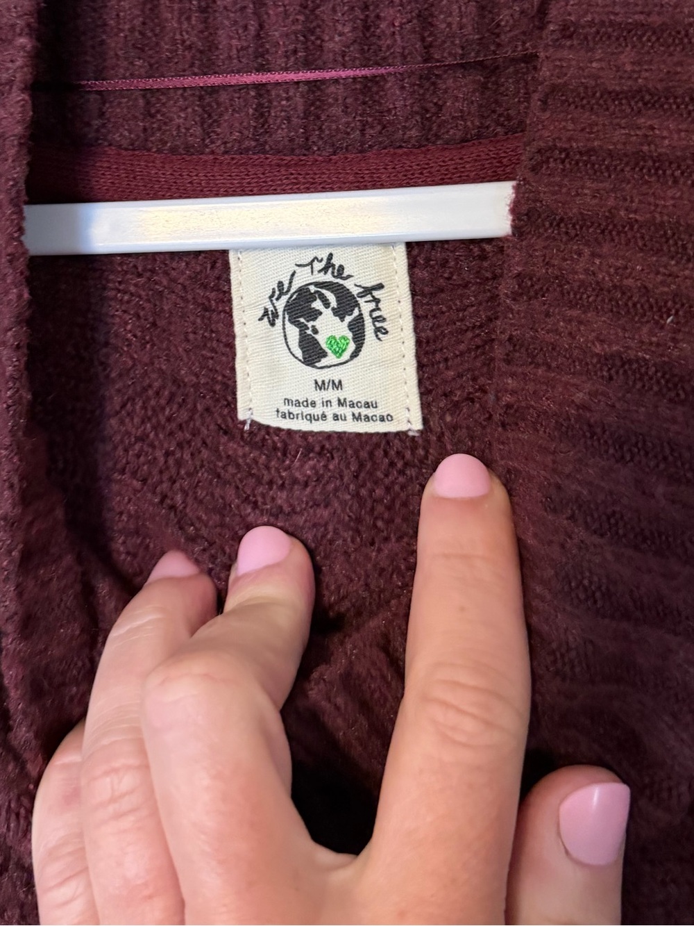 Free People Care Soul Searcher Wine Mock Neck Textured Sweater View 4